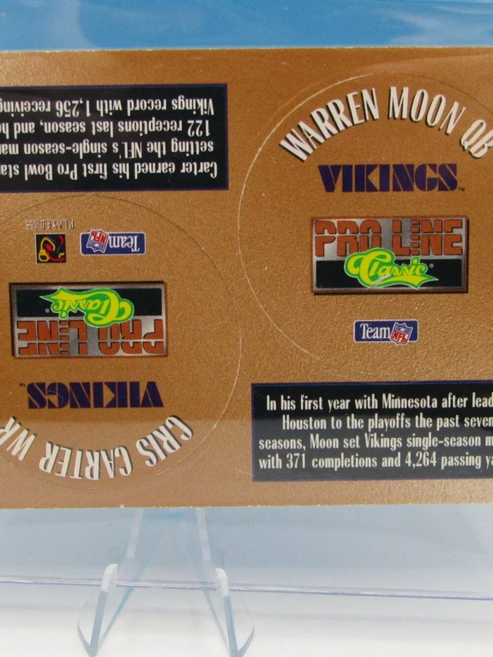 1995 Caps Football Cards | Eight Card Lot | Dilfer | Carter | Esiason | Moon